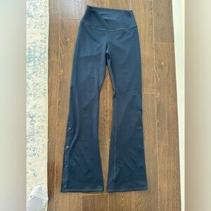 ALO Yoga Navy Flared Pants with Button Detail